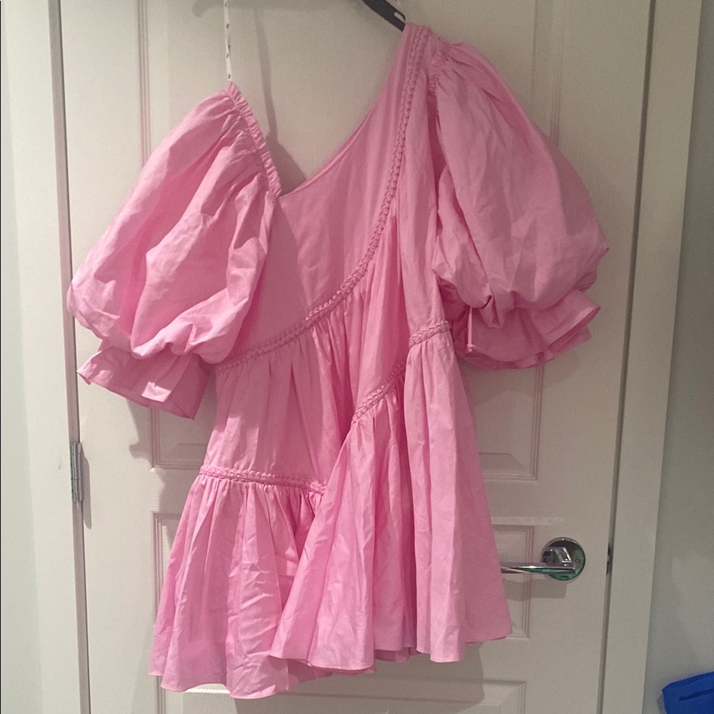 Aje One Shoulder Pink Dress